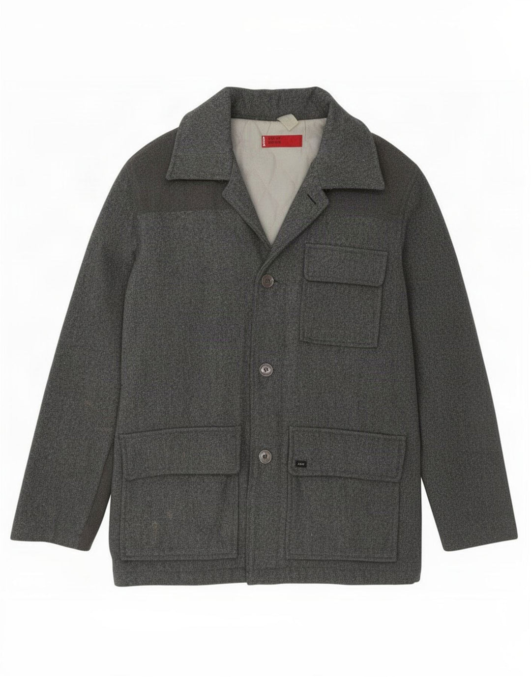 Casaco corta-vento masculino Levi's com 3 botões Reino Unido 38 lã cinza médio