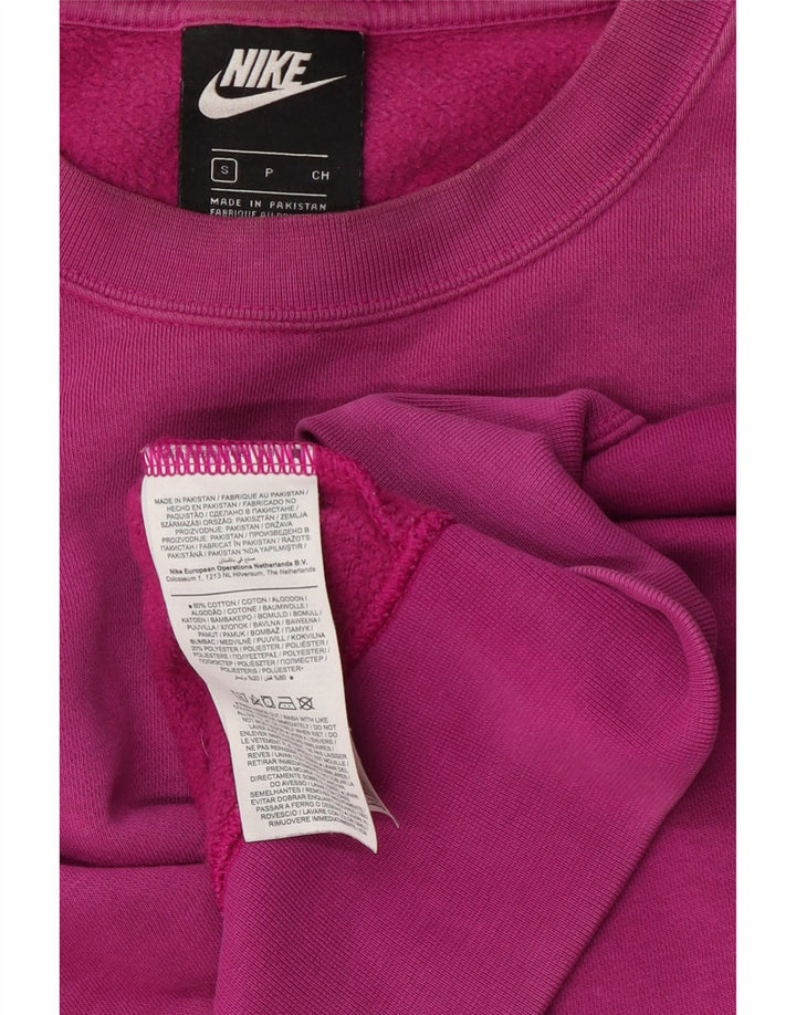 Nike Womens Crop Oversized Moletom Jumper UK 10 Pequeno Algodão Rosa