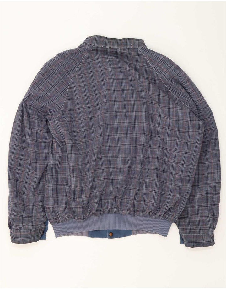 Jaqueta vintage masculina reversível UK 40 grande azul marinho