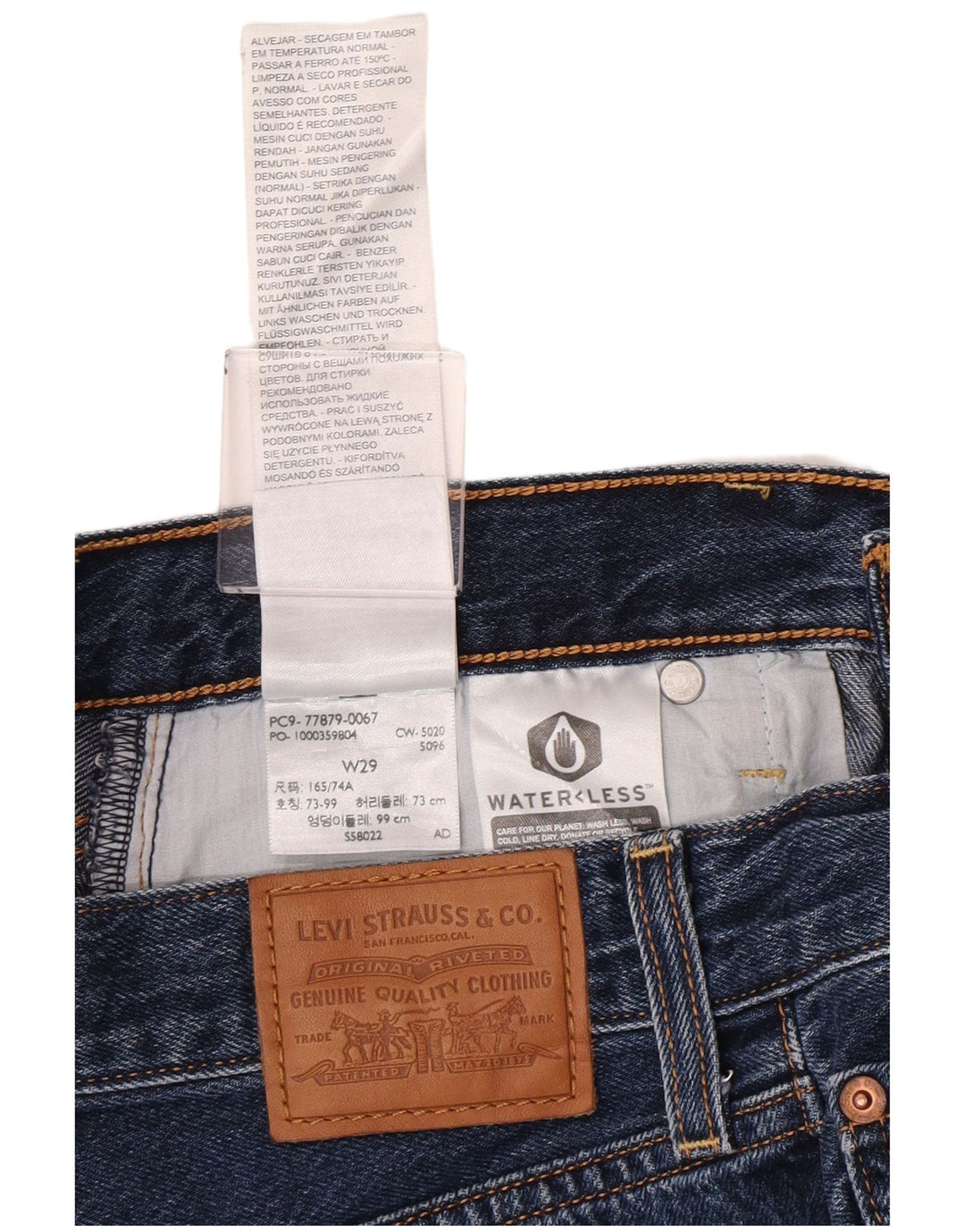 Shorts jeans feminino Levi's Ribcage W29 algodão azul marinho médio