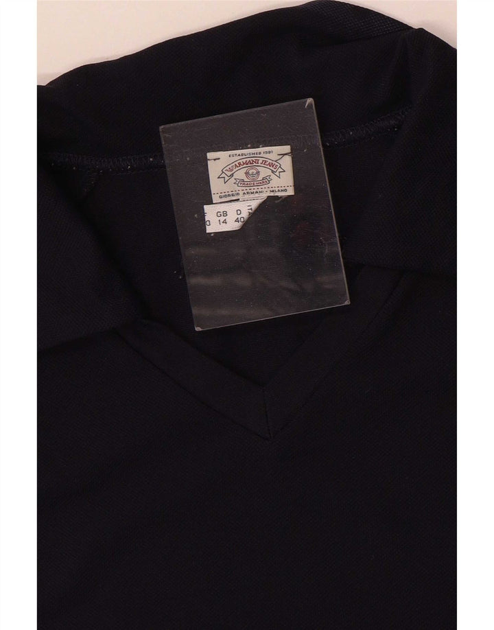 Camisa polo feminina Armani Jeans UK 14 médio azul marinho