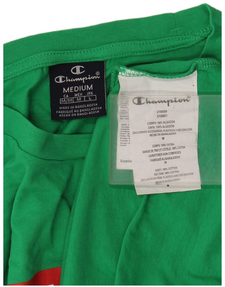 Campeão Mens Graphic T-Shirt Top Médio Algodão Verde