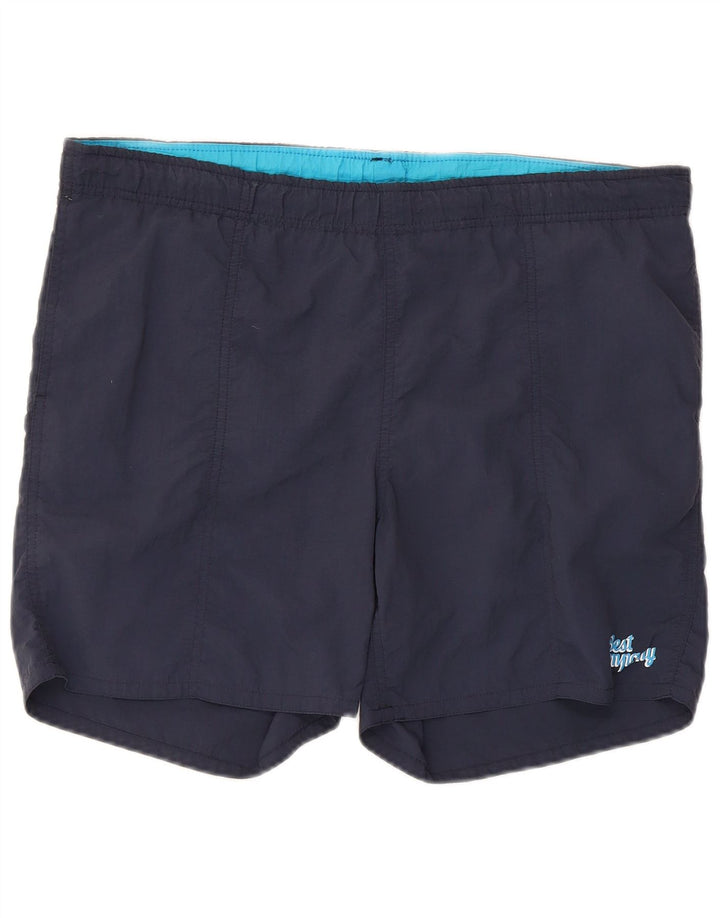 Shorts de natação masculino da Best Company, poliéster azul marinho médio