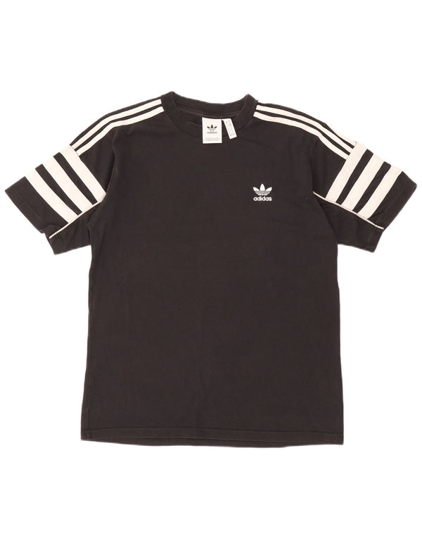 Adidas Mens Camiseta Top Médio Algodão Preto