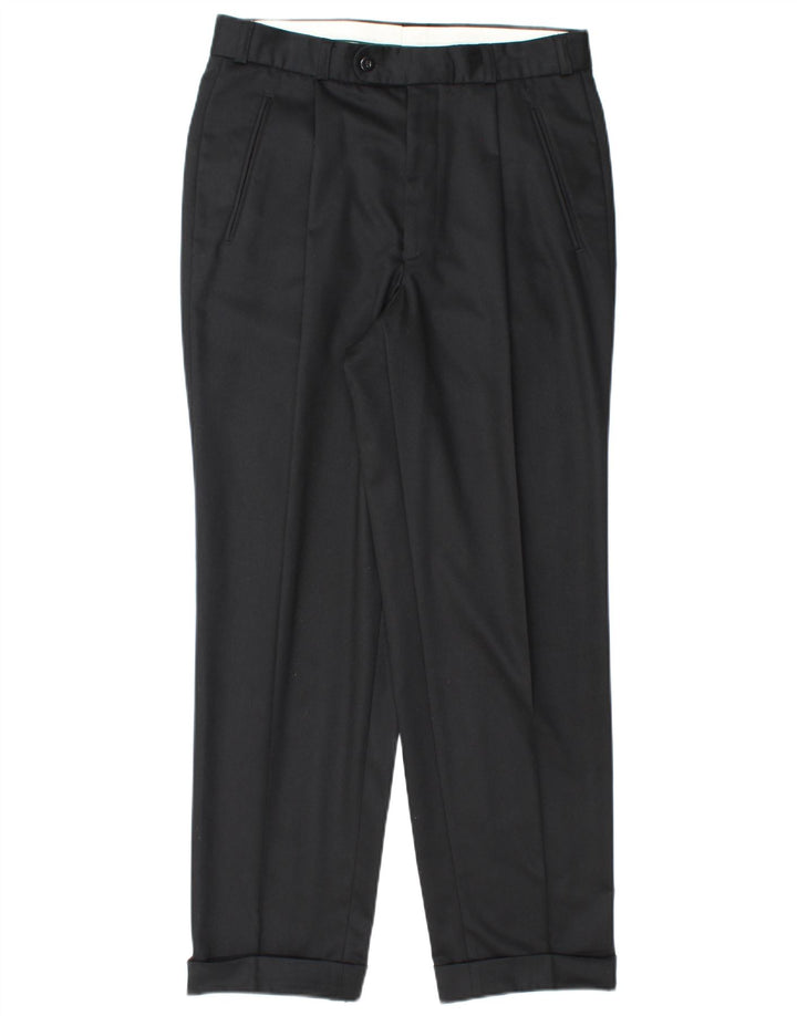 Canda Mens Pegged Suit Calças EU 46 Pequeno W30 L29 Poliéster Preto
