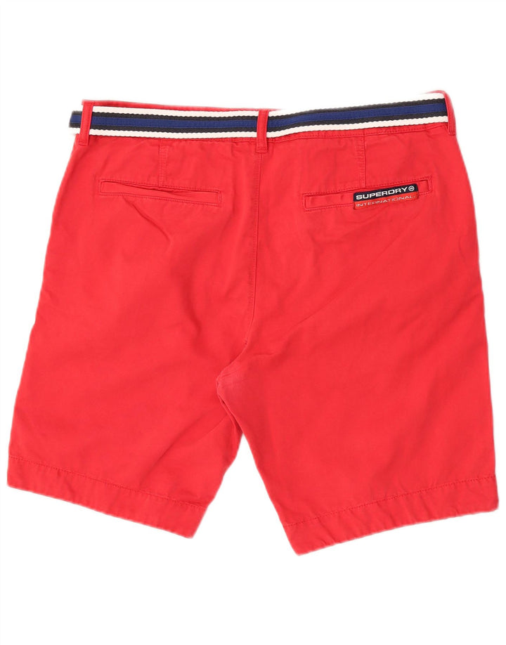 Superdry Mens Chino Shorts XL W36 Algodão Vermelho
