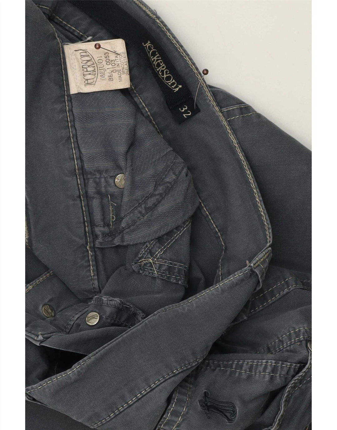 Shorts casuais masculinos Jeckerson W32 algodão cinza médio