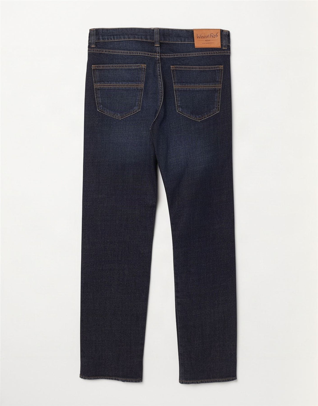 Calça jeans reta feminina Weird Fish W36 L28 algodão azul marinho