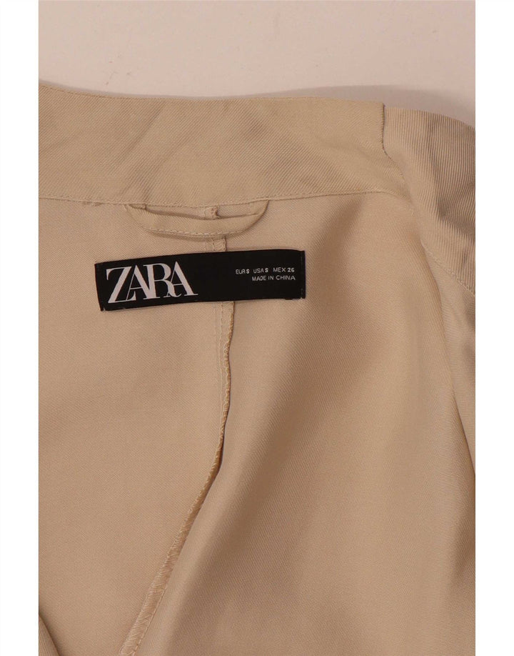 Zara Womens Oversized Bomber Jacket UK 10 Pequeno Bege