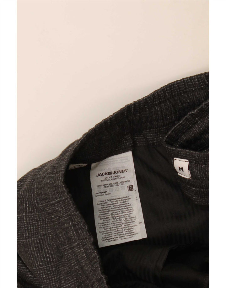 Calça Chino Masculina Slim Jack & Jones Médio W32 L30 Poliéster Xadrez Cinza