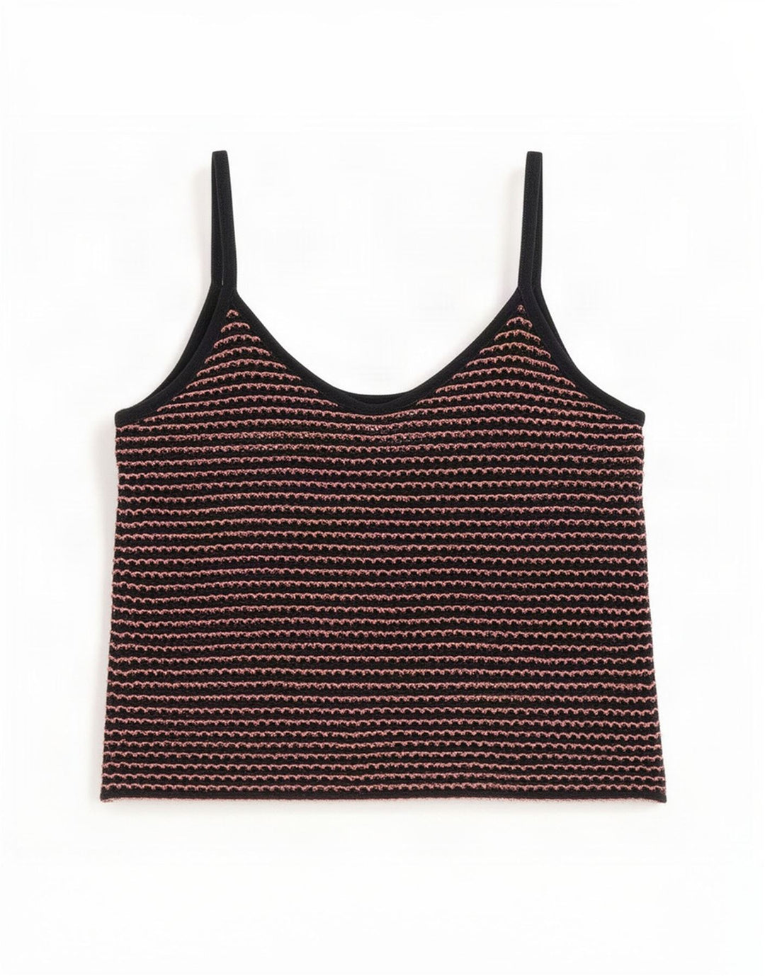 Zara Womens Crop Cami Top UK 10 Pequeno Listrado Azul Marinho