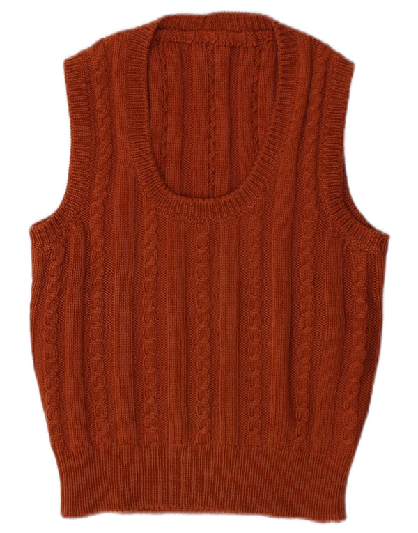 Regata feminina vintage com colete UK 14 marrom médio
