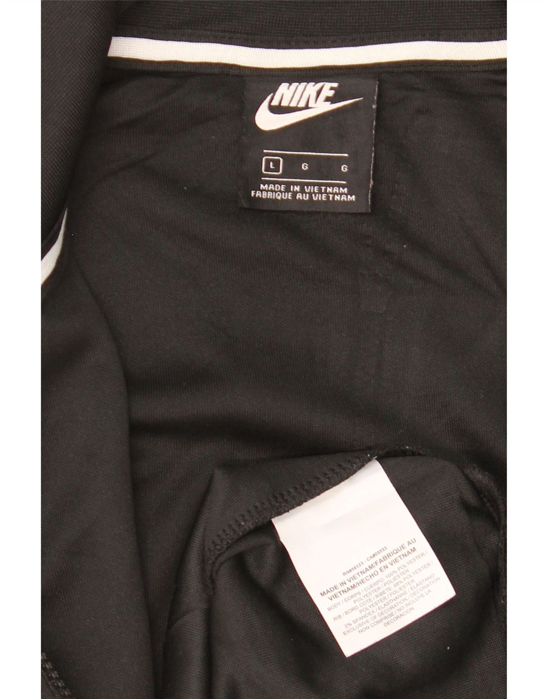 NIKE Mens Graphic Tracksuit Top Jacket Grande Preto Colorblock Poliéster