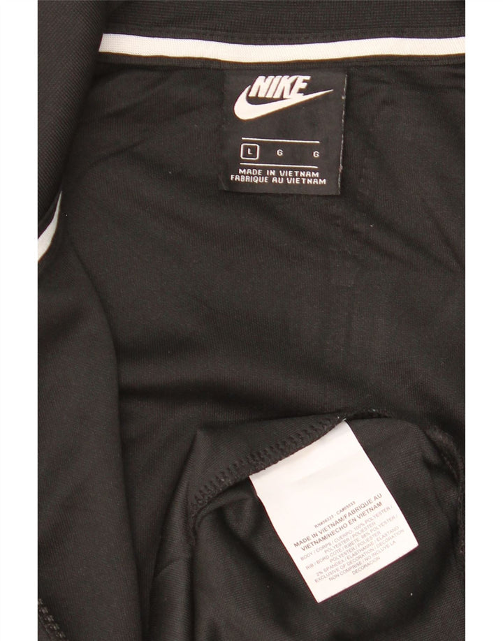 NIKE Mens Graphic Tracksuit Top Jacket Grande Preto Colorblock Poliéster