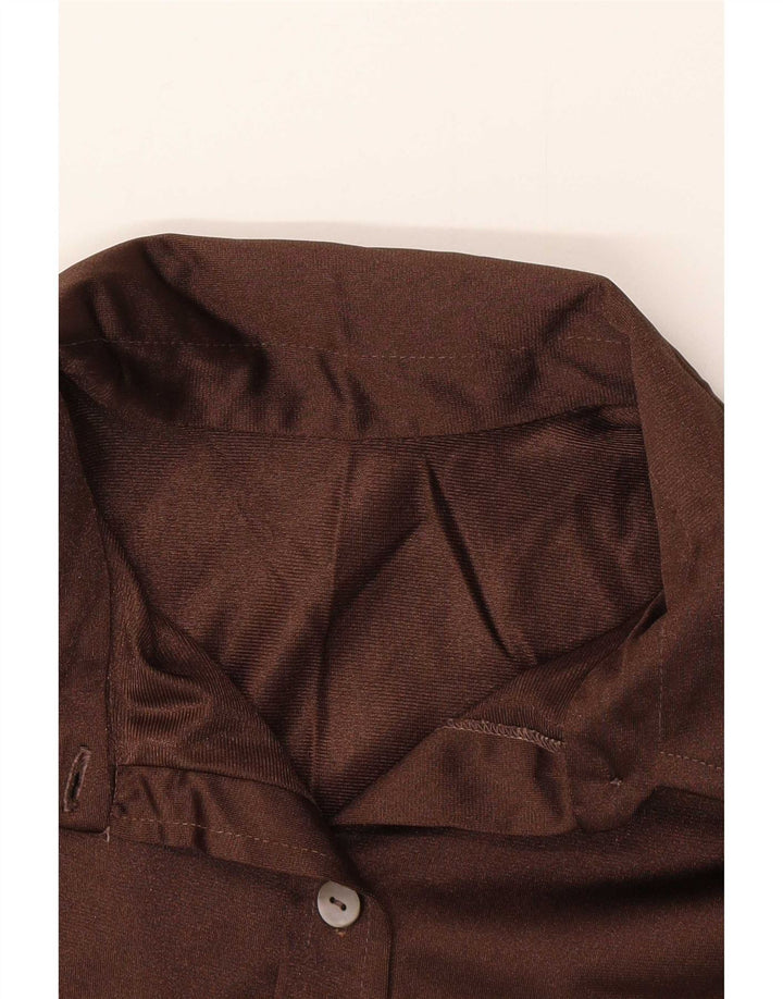 Blusa feminina vintage UK 10 pequena marrom