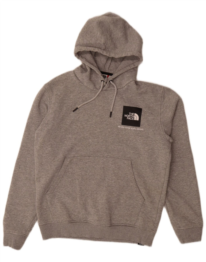 Suéter masculino com capuz The North Face algodão cinza médio