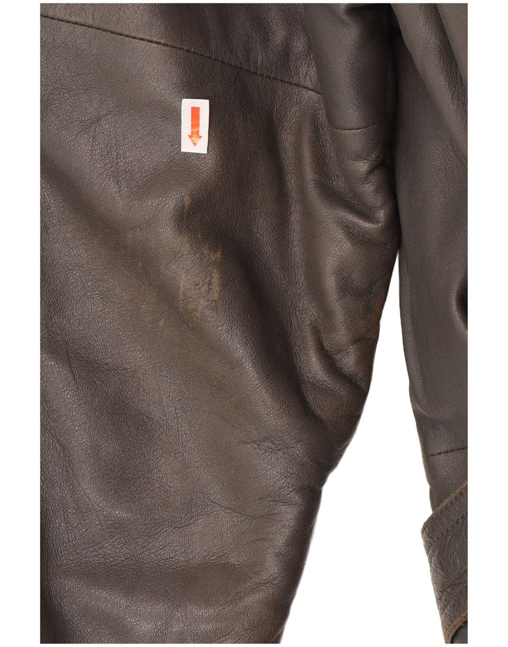 Casaco de couro masculino DRESSCO IT 54 2XL couro cinza