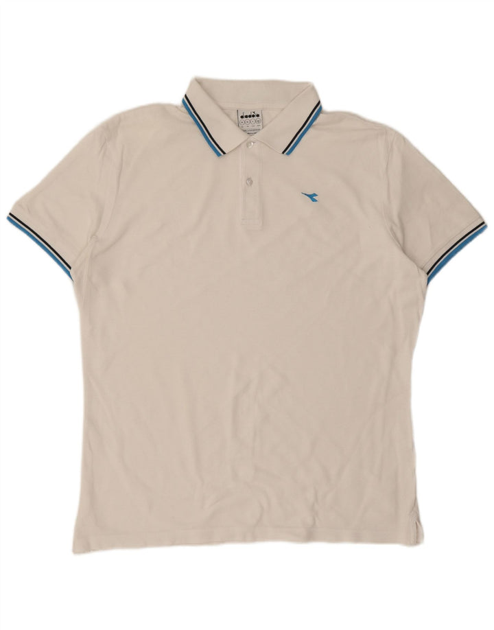 Camisa polo masculina DIADORA XL algodão branco
