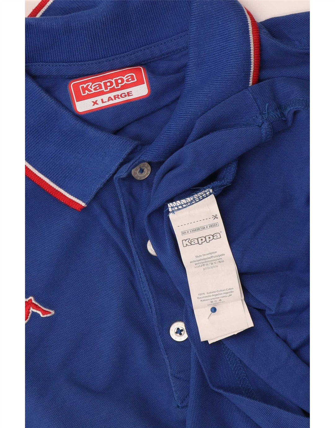 Camisa polo masculina Kappa XL algodão azul