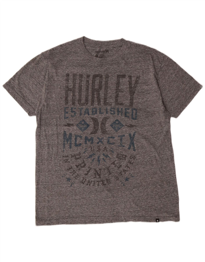 Camiseta masculina Hurley Regular Fit gráfica cinza médio