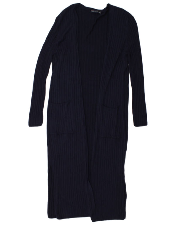 Suéter cardigã feminino Longline da Marks & Spencer Reino Unido 12 médio azul marinho