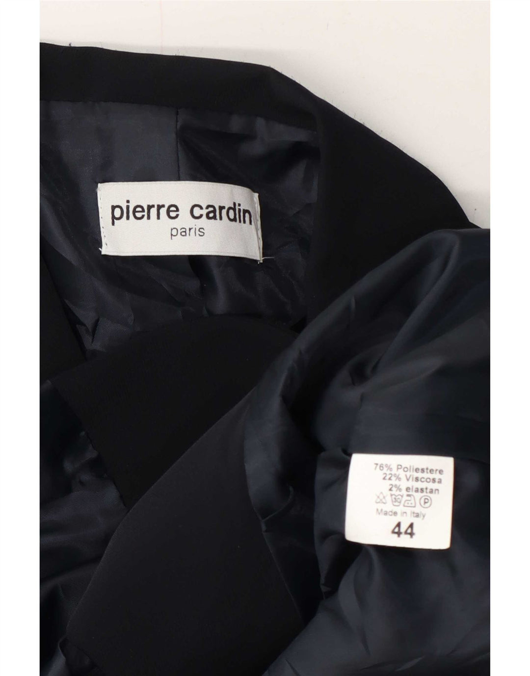 Jaqueta blazer feminina Pierre Cardin manga 3/4 IT 44 azul marinho médio