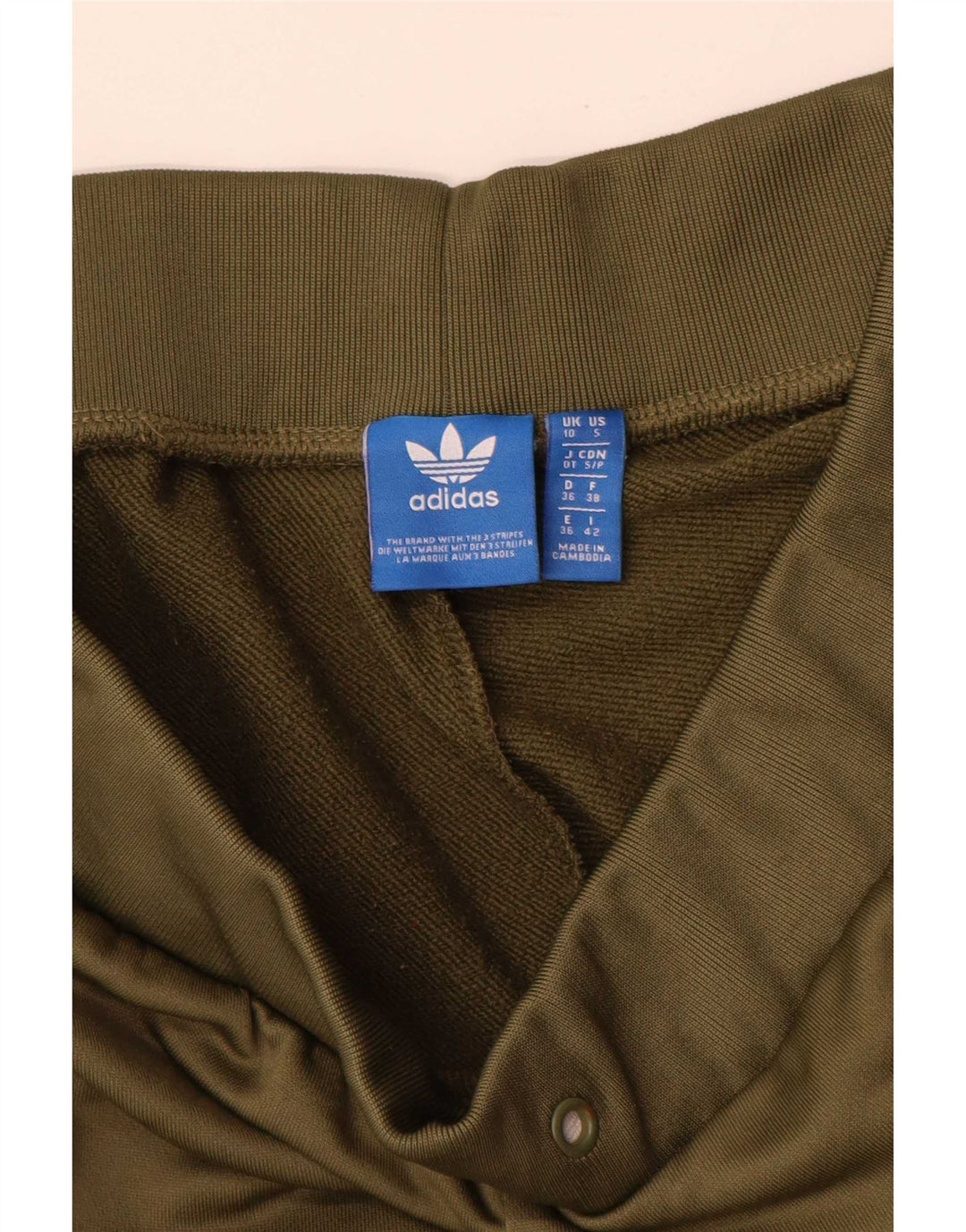 Calça de treino feminina Adidas Joggers UK 10 pequeno poliéster verde
