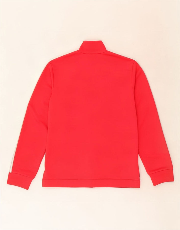 Adidas Womens Tracksuit Top Jacket UK 12 Médio Vermelho Poliéster