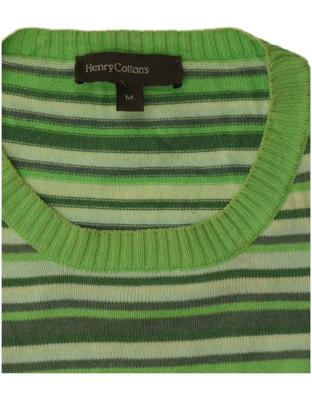 Suéter masculino Henry Cottons com gola redonda listrado verde médio