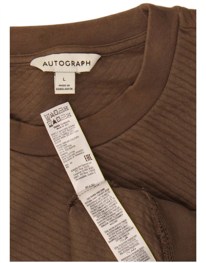 Suéter masculino Marks & Spencer Autograph moletom grande de algodão marrom