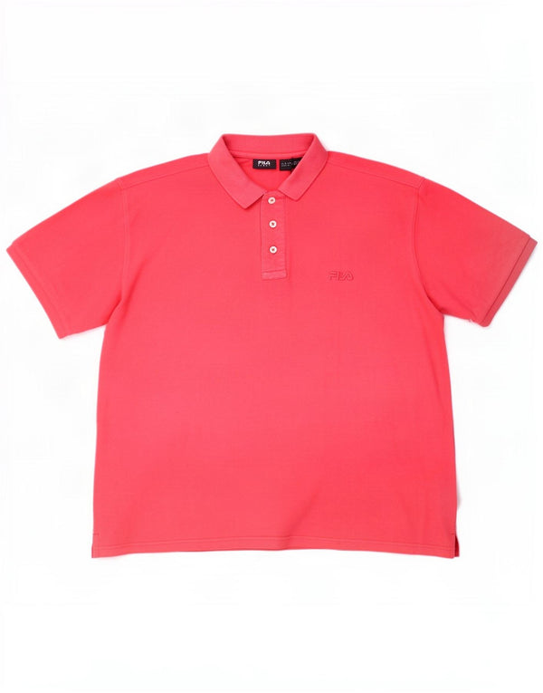Camisa polo masculina Fila grande algodão rosa