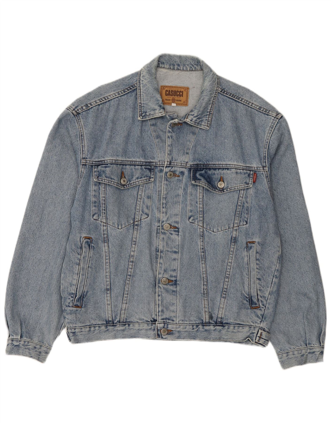 Jaqueta jeans masculina Cassuci Reino Unido 38 algodão azul médio
