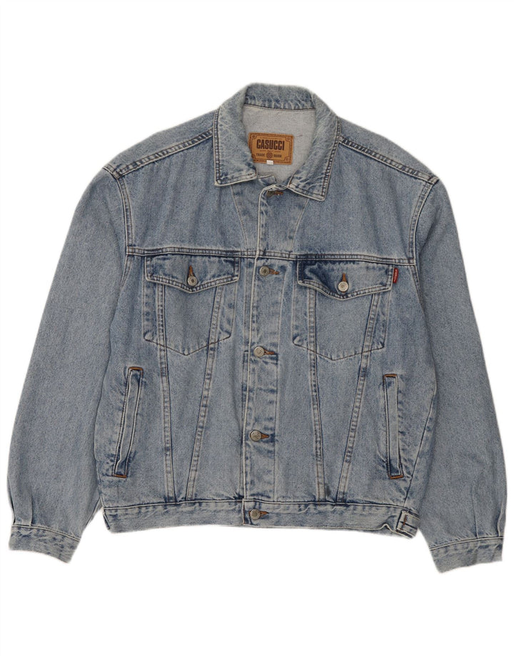 Jaqueta jeans masculina Cassuci Reino Unido 38 algodão azul médio