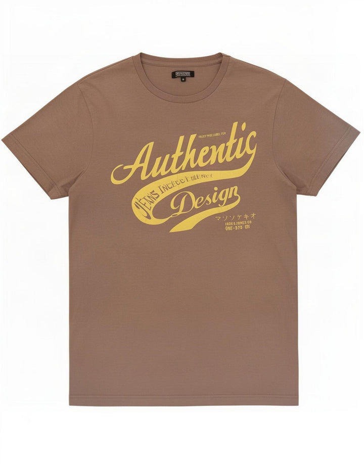 Camiseta gráfica masculina Jack & Jones cinza médio