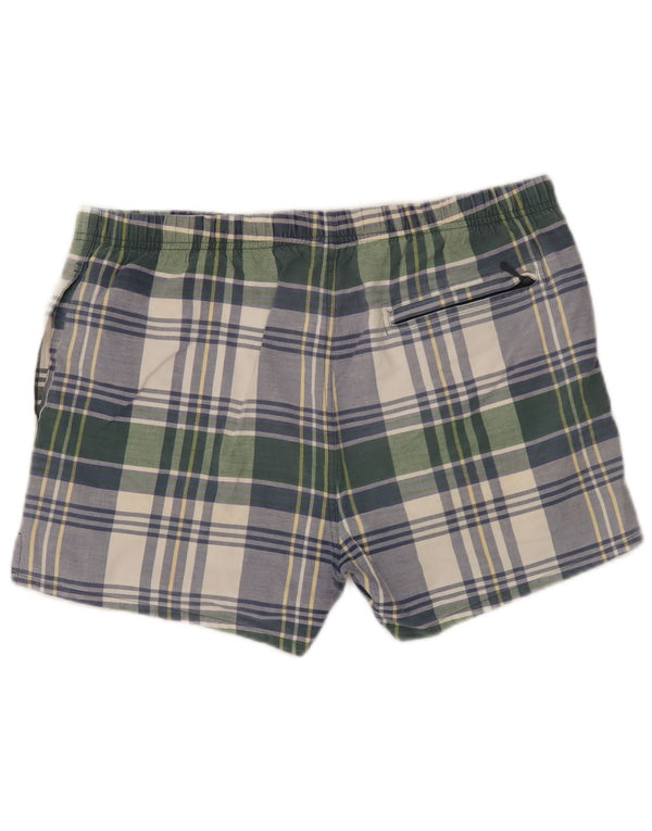 Nautica Mens Natação Shorts Verde Médio Algodão Xadrez