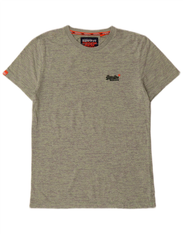 Camiseta masculina Superdry Top médio algodão listrado verde