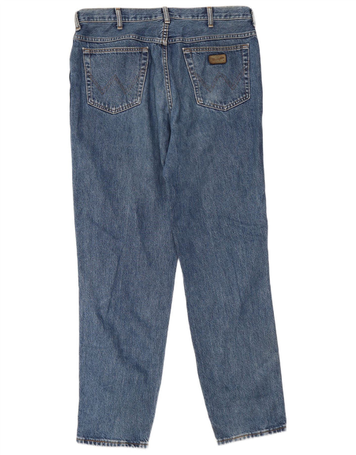 Wrangler Mens Tapered Jeans W38 L35 Azul Algodão