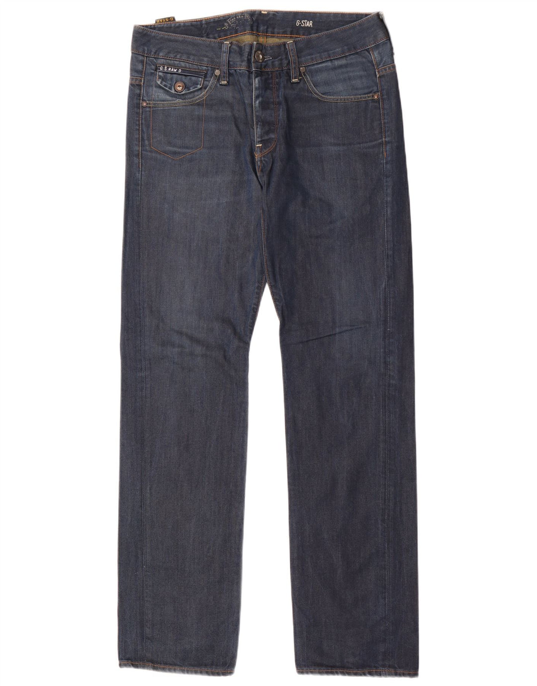 Jeans retos masculinos G-Star W31 L34 algodão azul marinho