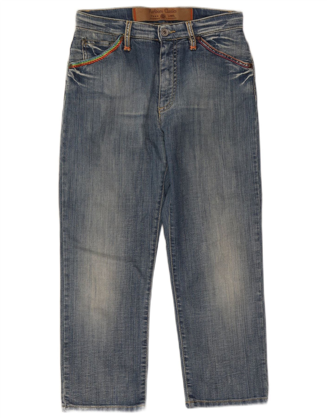 Calça jeans feminina Marlboro Classics W27 L22 azul algodão