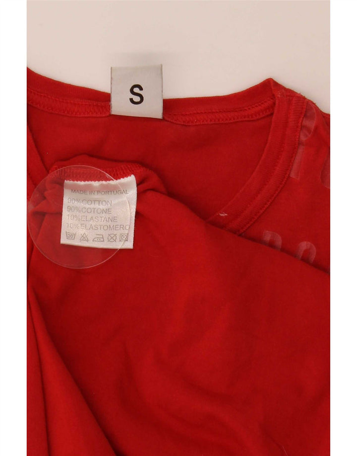 Camiseta gráfica masculina Bikkembergs top pequeno algodão vermelho