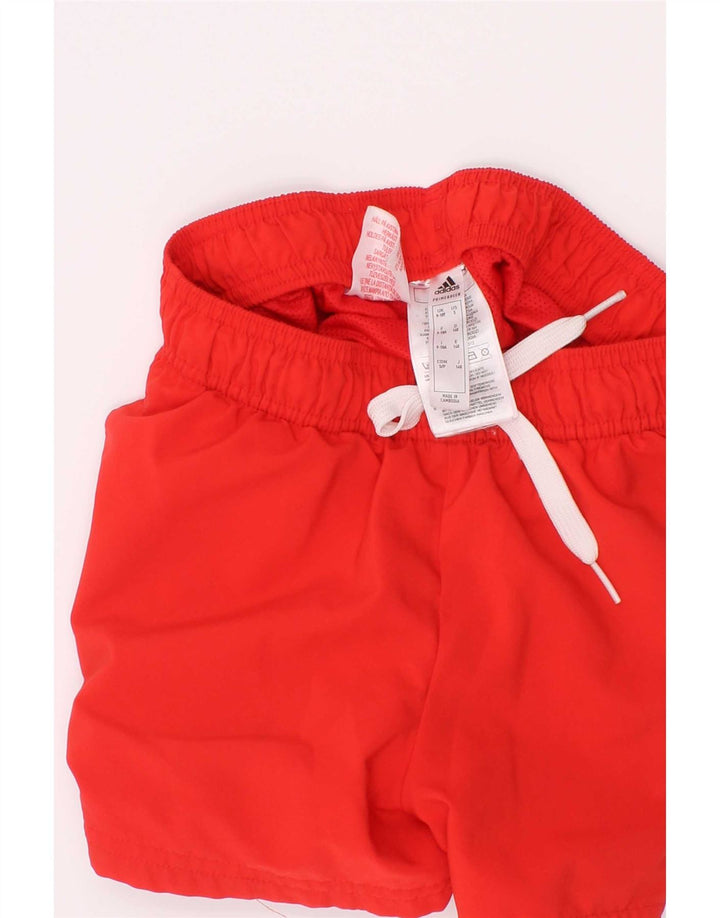 Shorts esportivos masculinos Adidas 9-10 anos poliéster vermelho