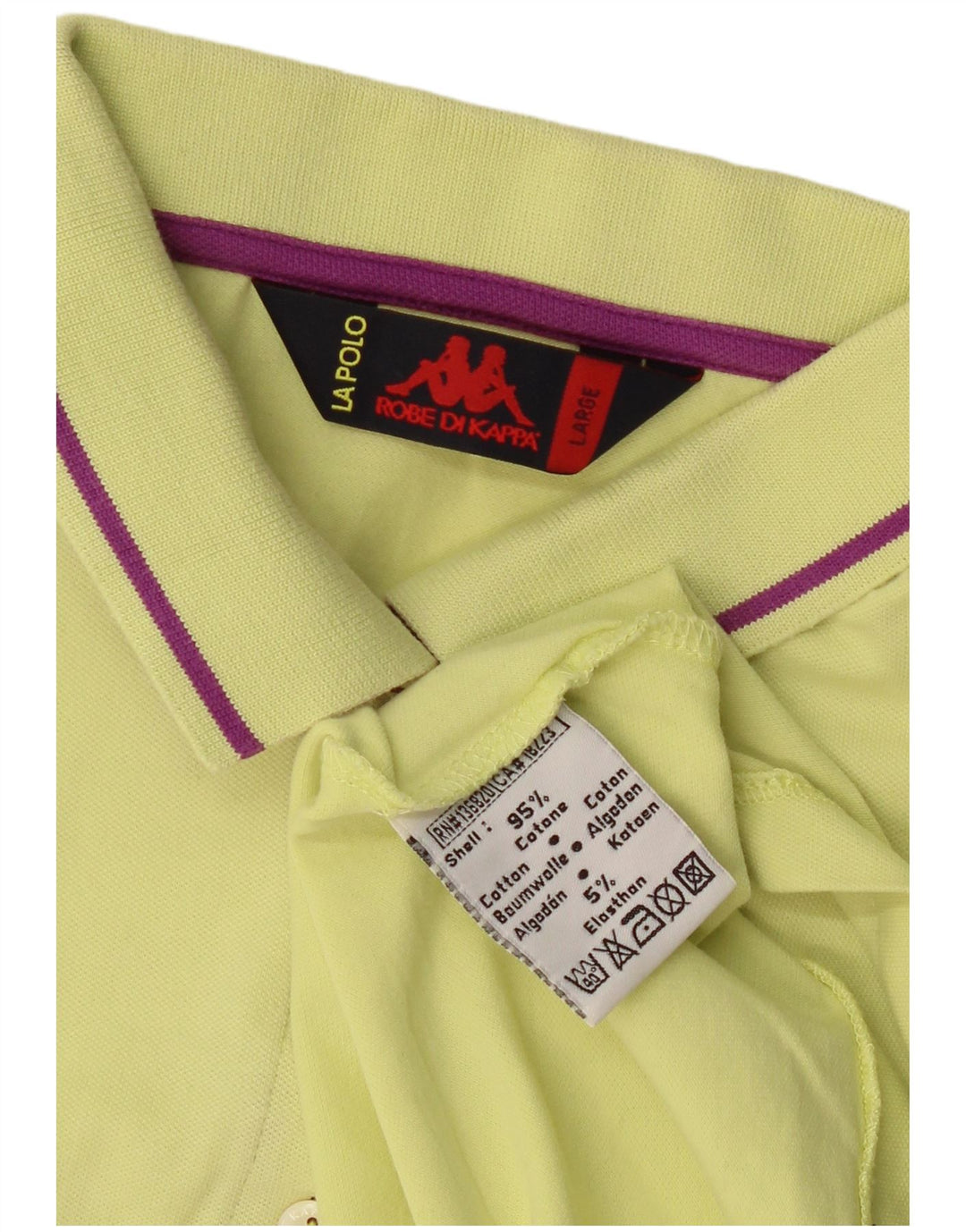 Camisa polo feminina KAPPA UK 14 grande algodão amarelo