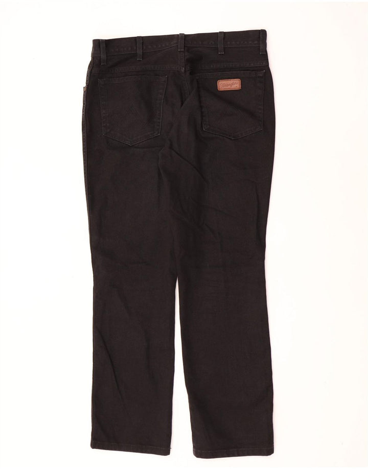 Wrangler masculino regular fit jeans reto W36 L32 algodão preto