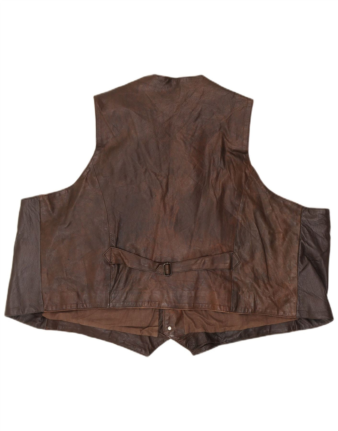 Colete de couro masculino vintage EU 62 6XL marrom