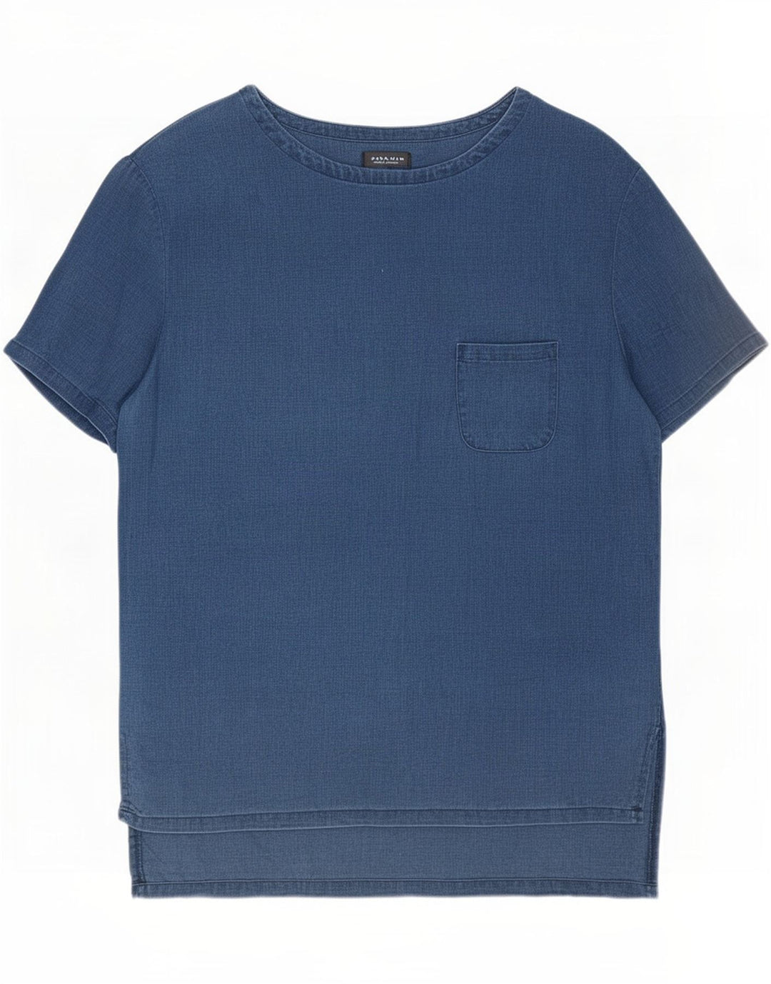 Camiseta masculina Zara Top pequeno azul marinho