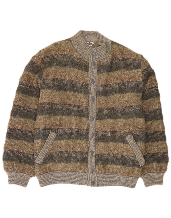 Cellini Suéter Cardigan Masculino IT 52 Grande Listrado Multicolorido