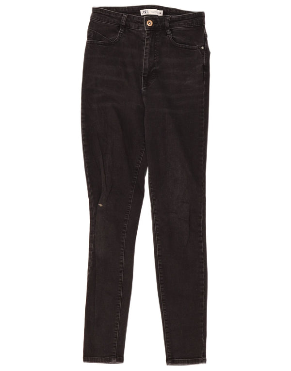 Zara Calça jeans skinny feminina de cintura alta EU 36 XS W26 L28 preta