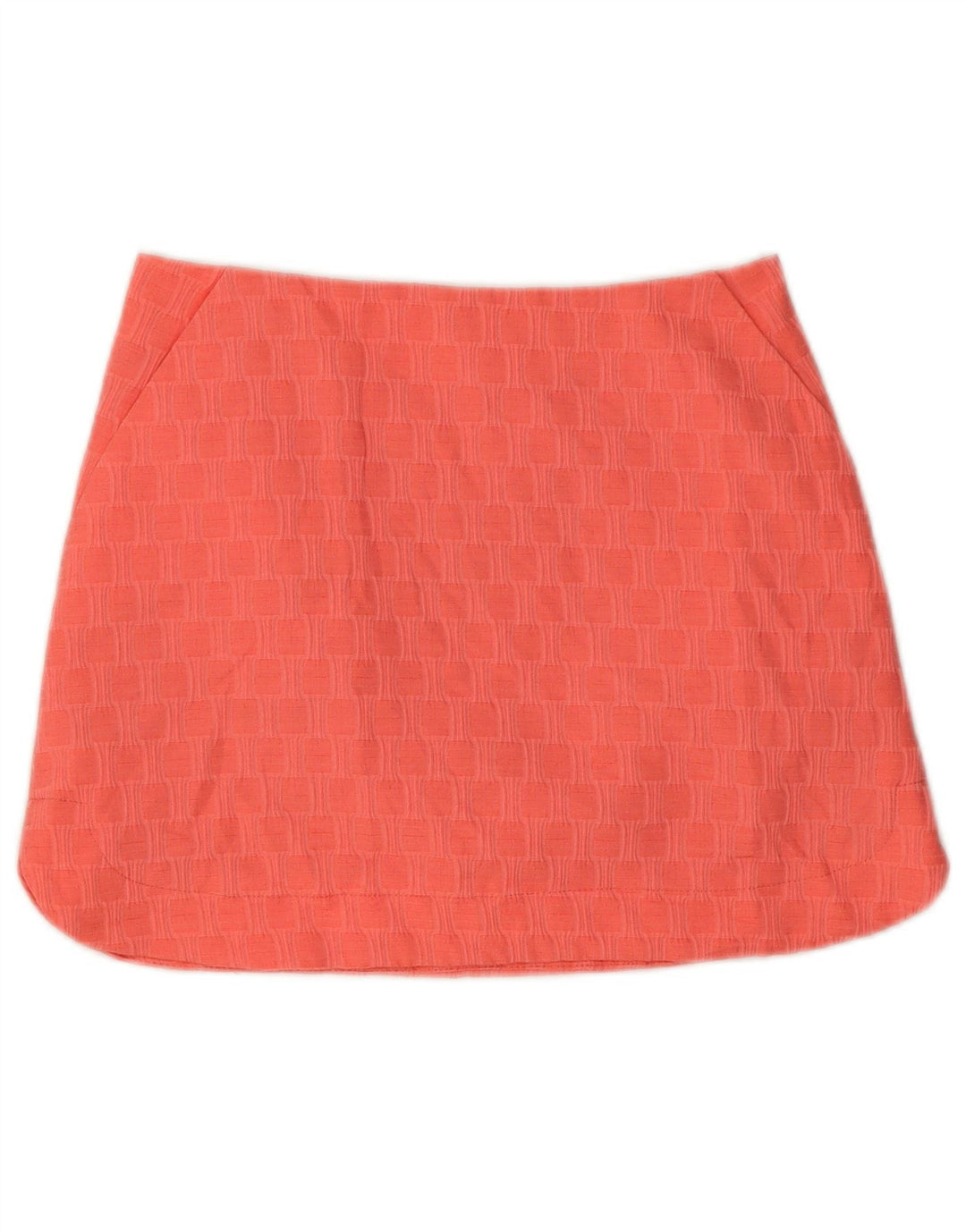 Mini saia feminina Topshop Reino Unido 10 pequena W28 poliéster geométrico rosa