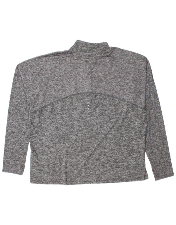 Pulôver masculino Nike com zíper e gola em poliéster XL cinza manchado