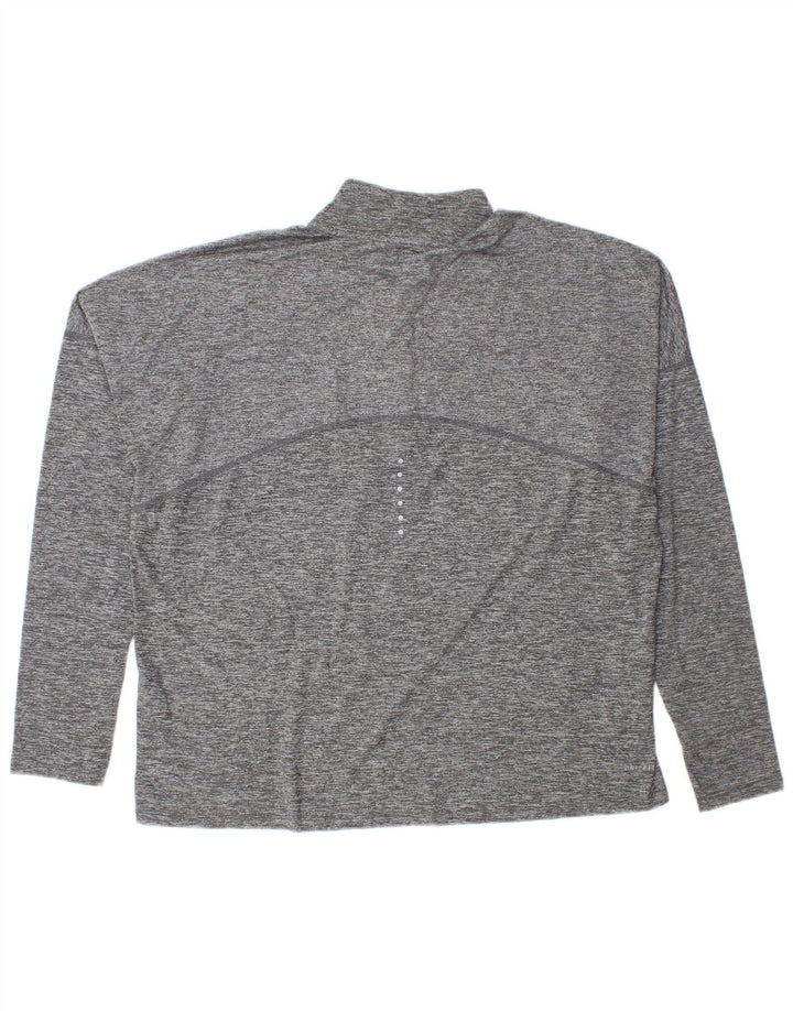 Pulôver masculino Nike com zíper e gola em poliéster XL cinza manchado